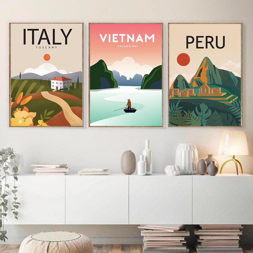 Home Decor Locations - Nordic World Famous Travel Location Art