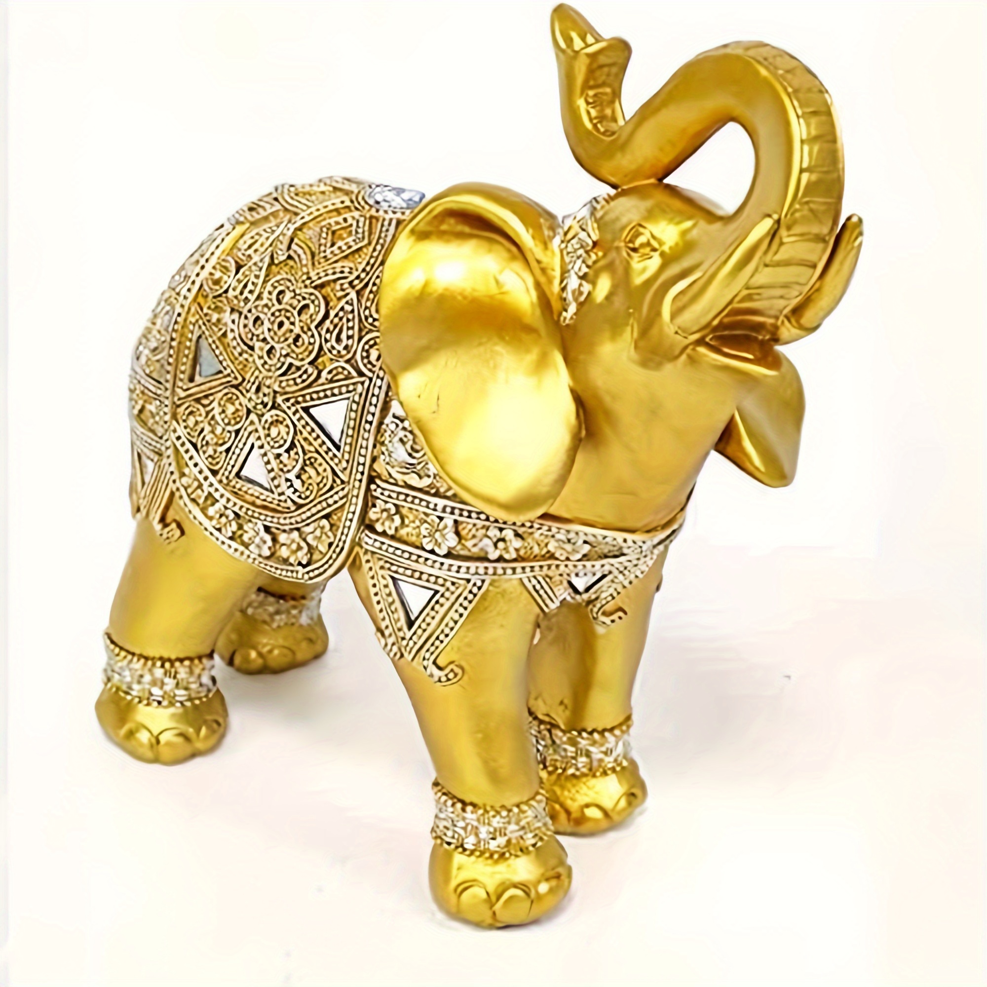 Home Decor Living - 9 Inch Elephant Statue Figurine –