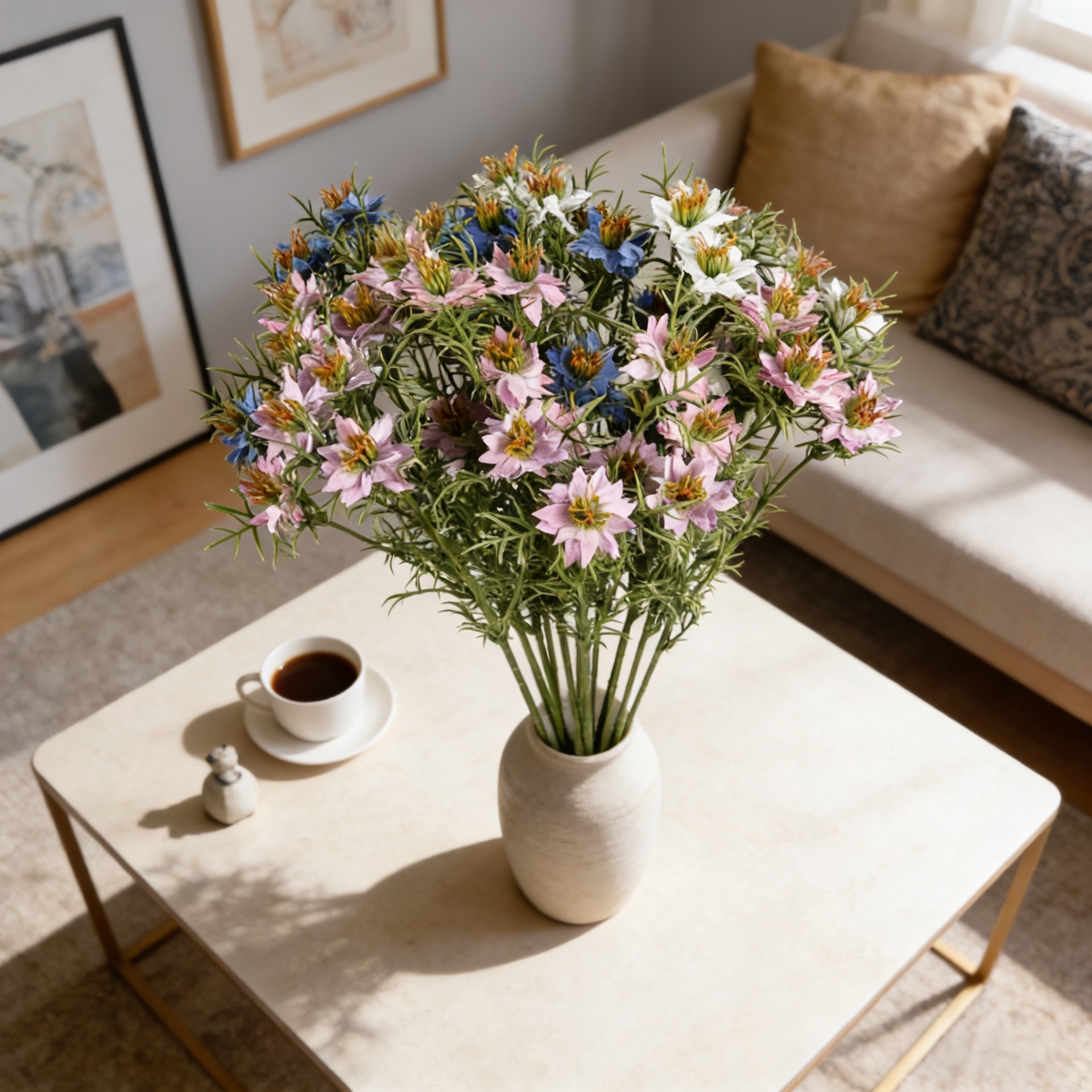 Home Decor Daisy - 27 Inch Faux Nigella Daisy Flower