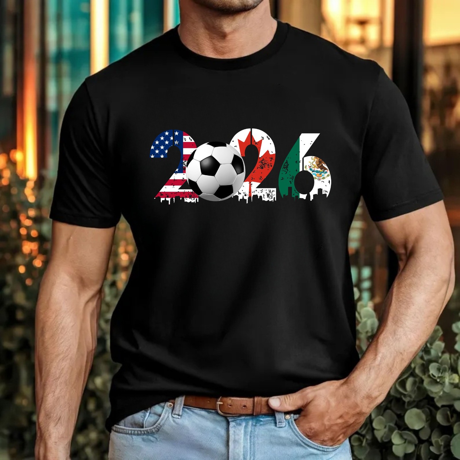 Home Decor Canada - 2026 USA Canada Mexico Soccer T‑Shirt