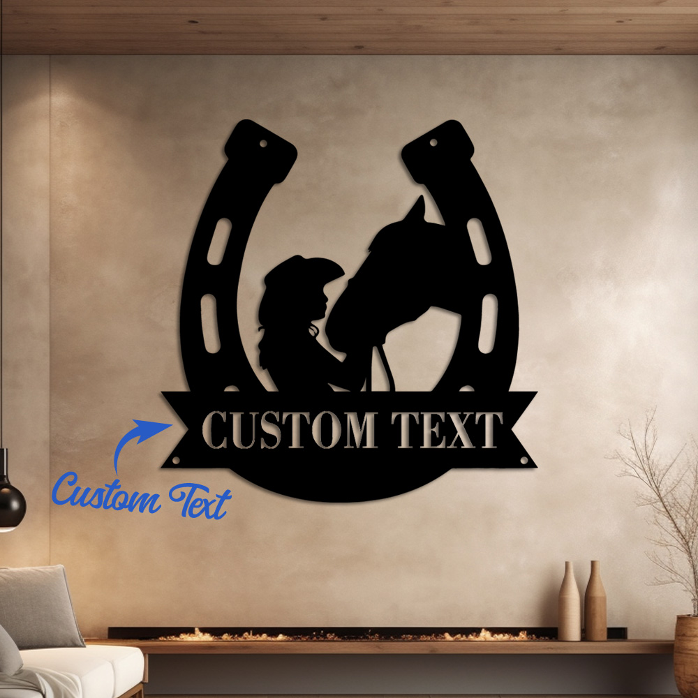 Home Decor Living - 1pc Fashion Customized Horseshoe Wall Metal