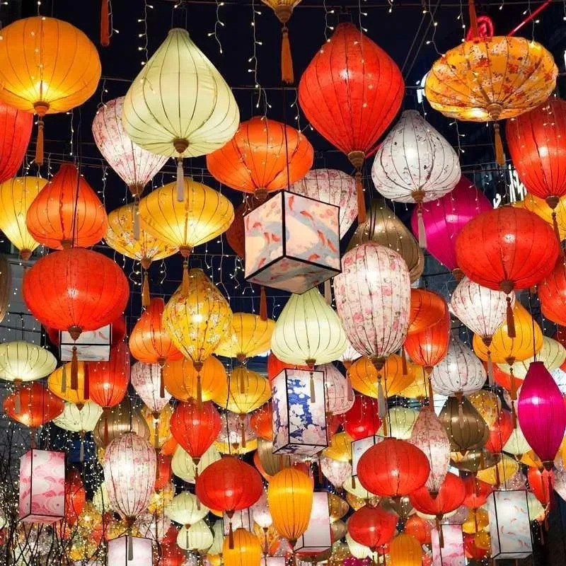 Home Decor Vietnam - Vintage Silk Lanterns 12 inch Vietnam