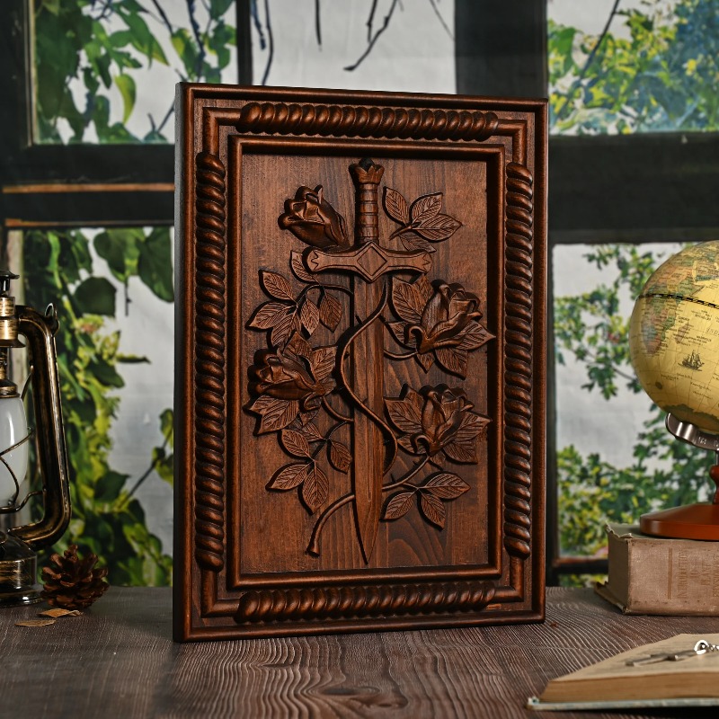 Vintage Solid Wood Carved Rose - Home Decor Living reseña y precio