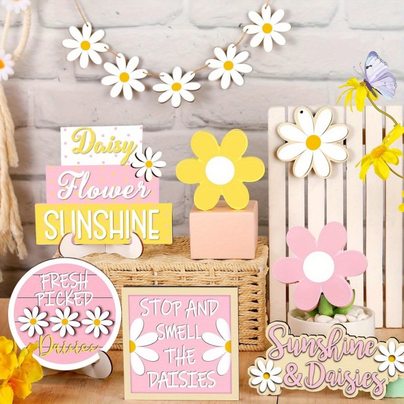 Daisy Tiered Tray Decor Summer - Home Decor Daisy reseña y precio