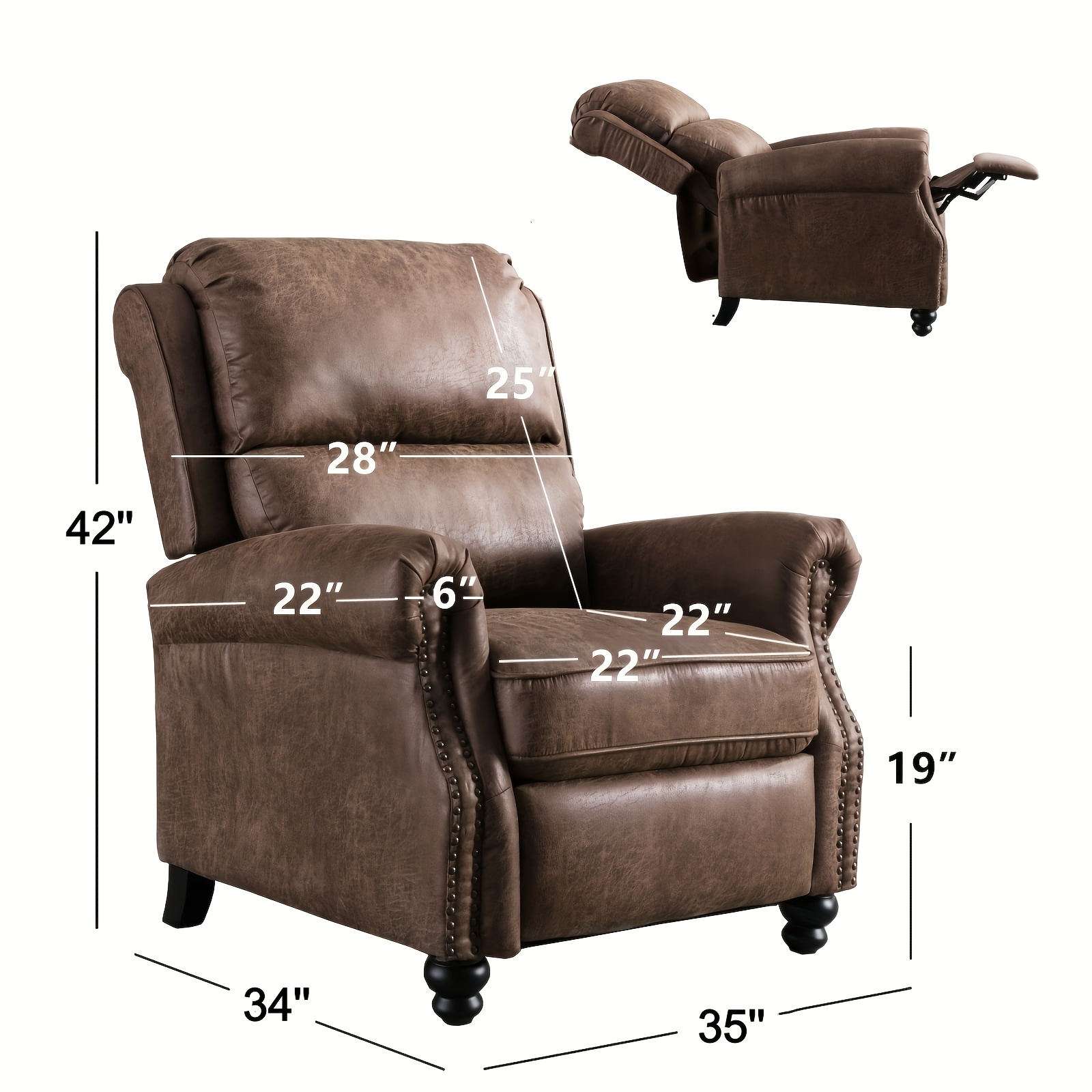 Pushback Recliner Chair Faux L - Home Decor Vietnam reseña y precio