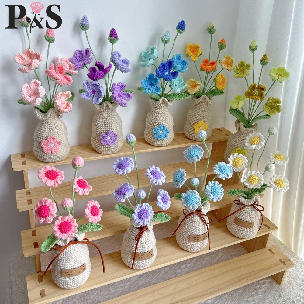 Crocheted Flower Vase Finished - Home Decor Daisy reseña y precio