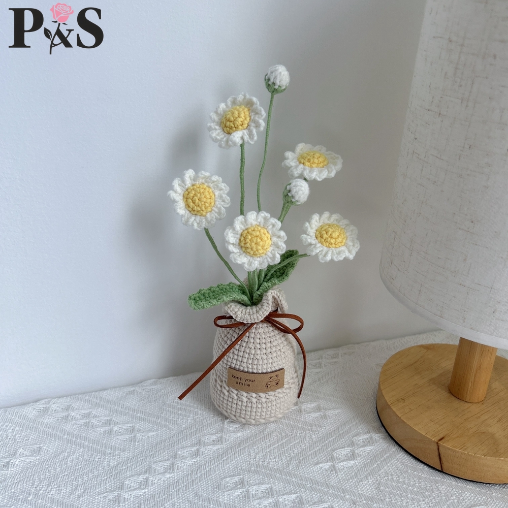 Crocheted Flower Vase Finished - Home Decor Daisy reseña y precio