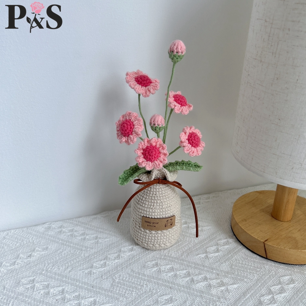 Crocheted Flower Vase Finished - Home Decor Daisy reseña y precio