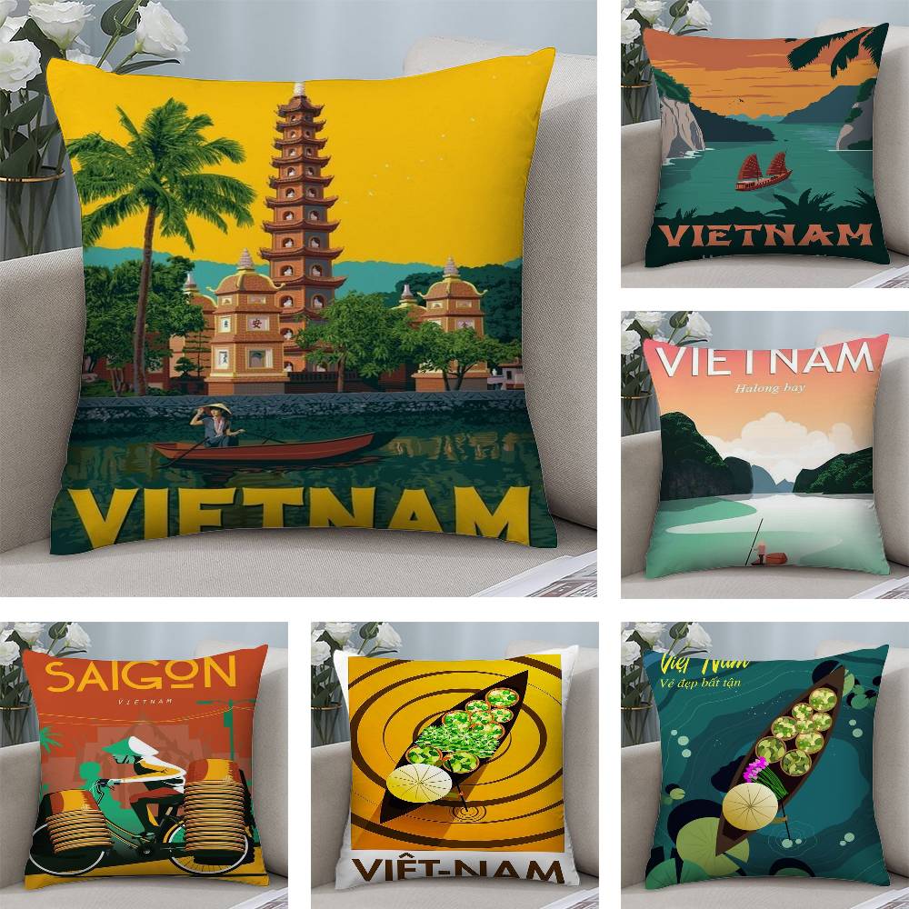 Vietnam Style Pillow Case Shor - Home Decor Vietnam reseña y precio