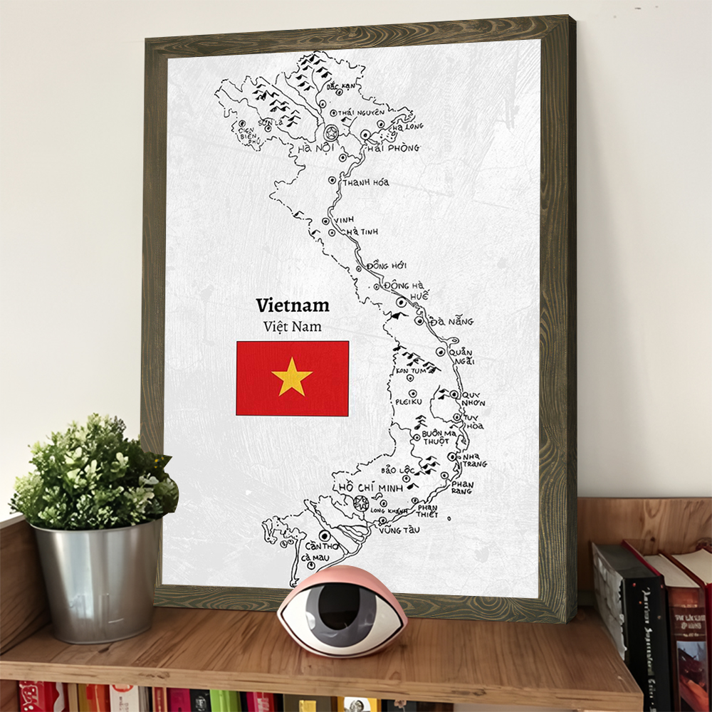 Handdrawn Vietnam Map Prints P - Home Decor Vietnam reseña y precio