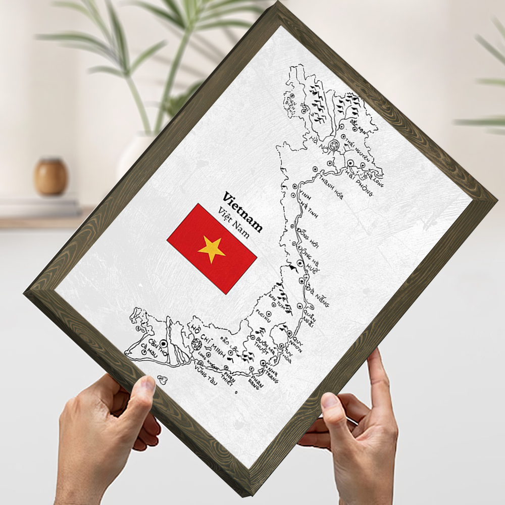 Handdrawn Vietnam Map Prints P - Home Decor Vietnam reseña y precio