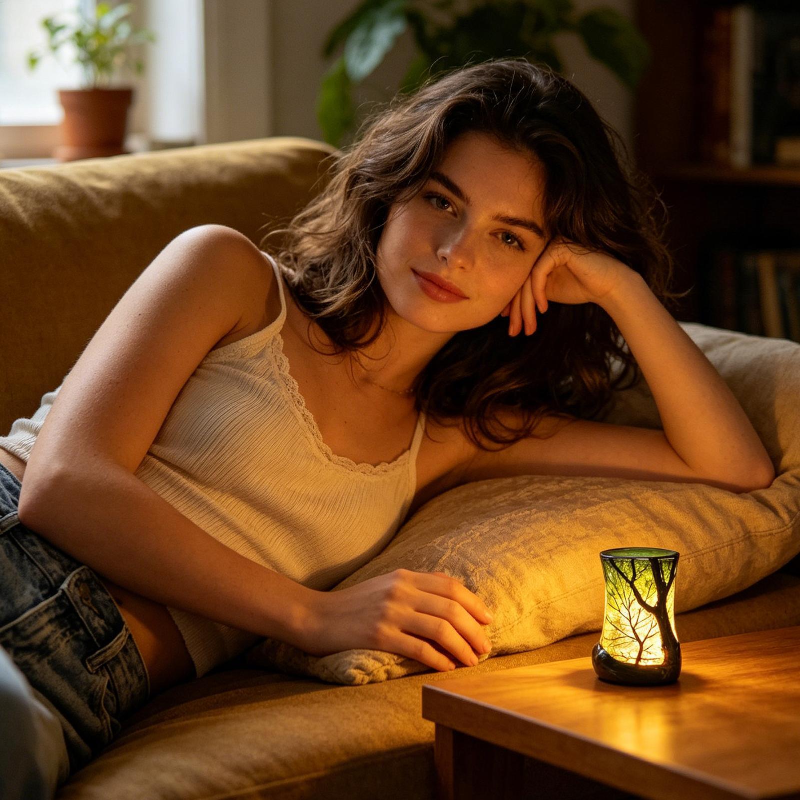 Bedside Table Lamp Forest Nigh - Home Decor Lighting reseña y precio