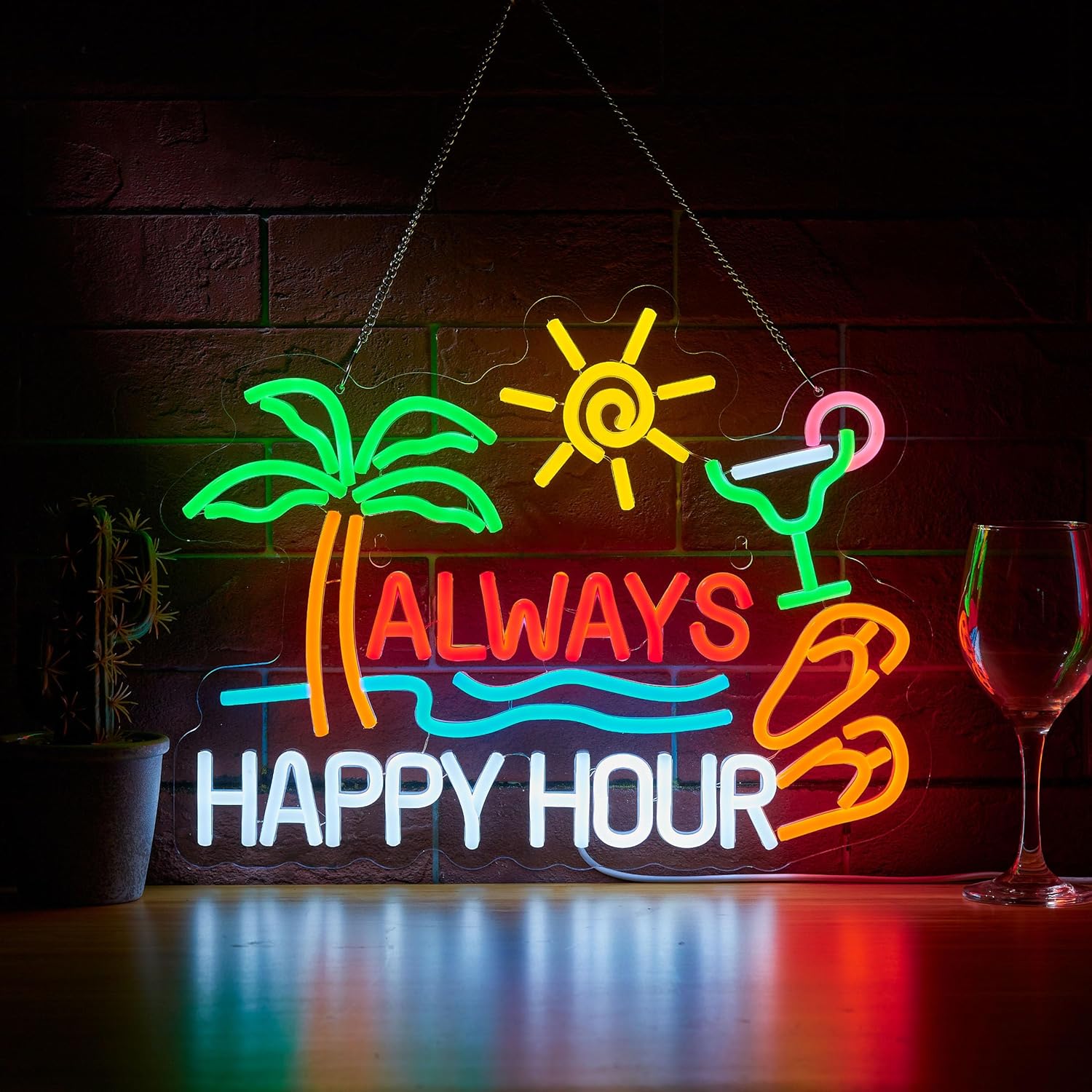Always Happy Hour Beer Bar Neo - Home Decor Lighting reseña y precio
