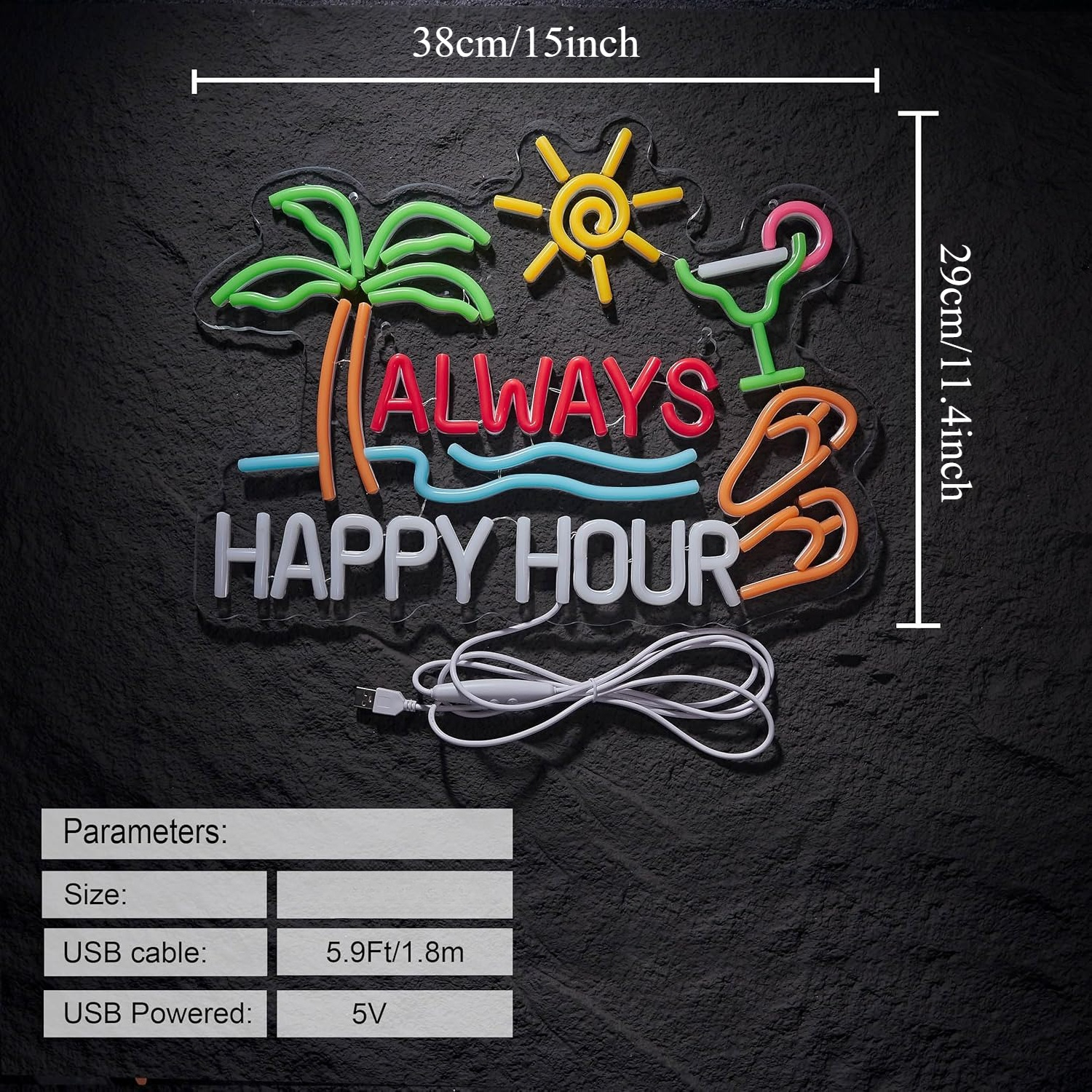 Always Happy Hour Beer Bar Neo - Home Decor Lighting reseña y precio