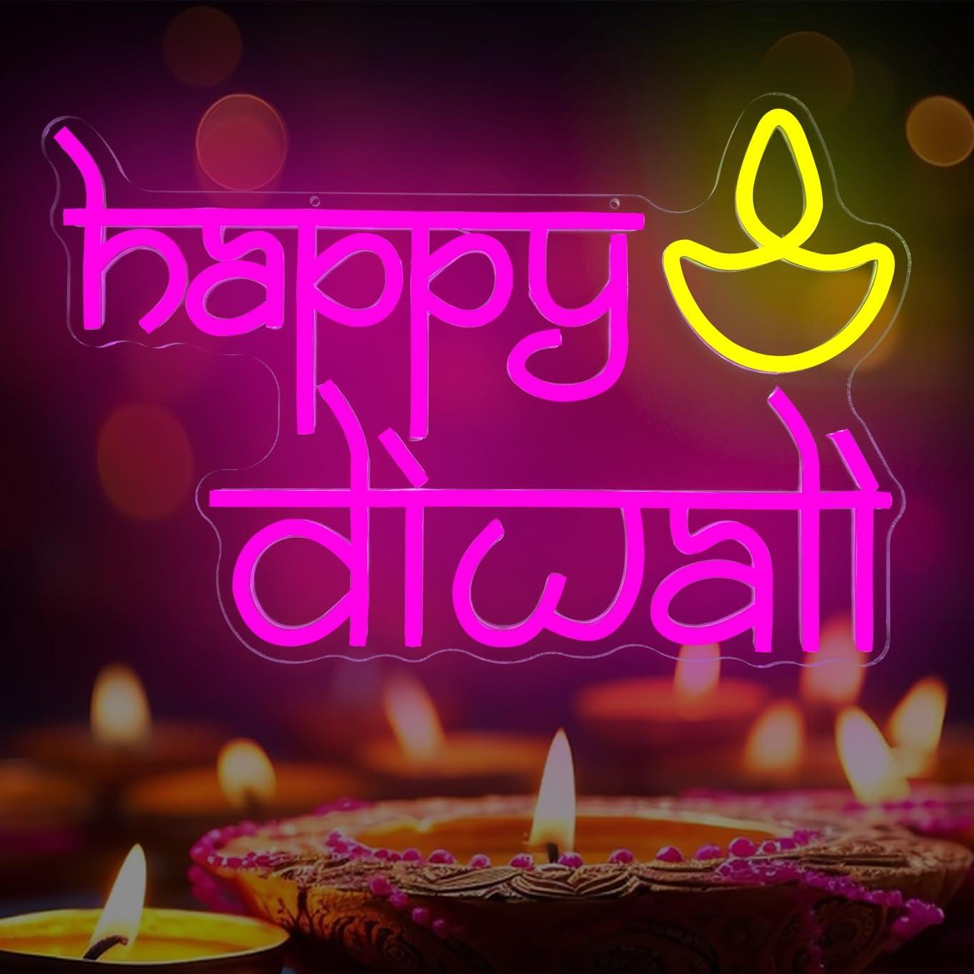 Happy Diwali Neon Sign USB Pow - Home Decor Lighting reseña y precio