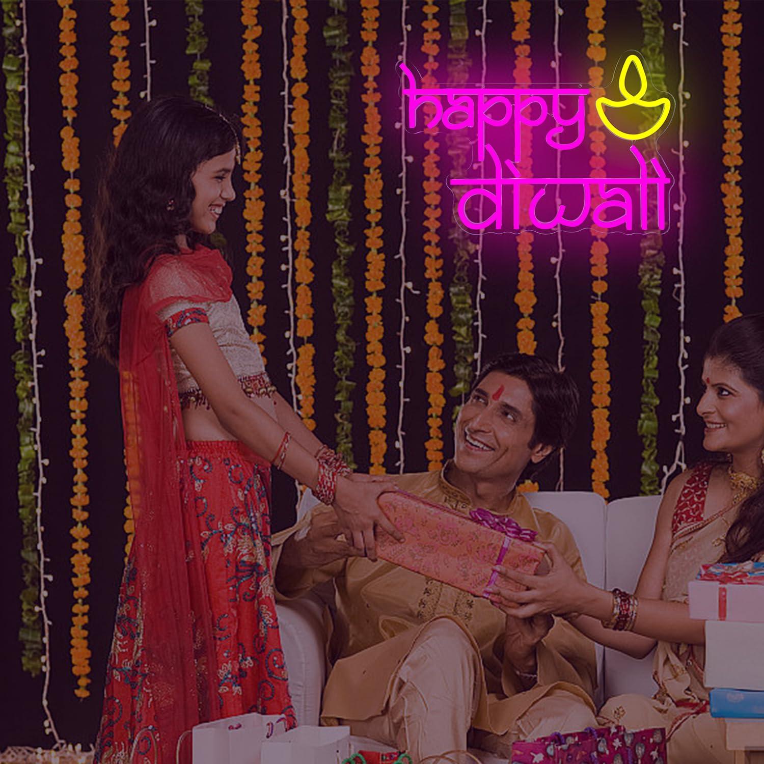 Happy Diwali Neon Sign USB Pow - Home Decor Lighting reseña y precio