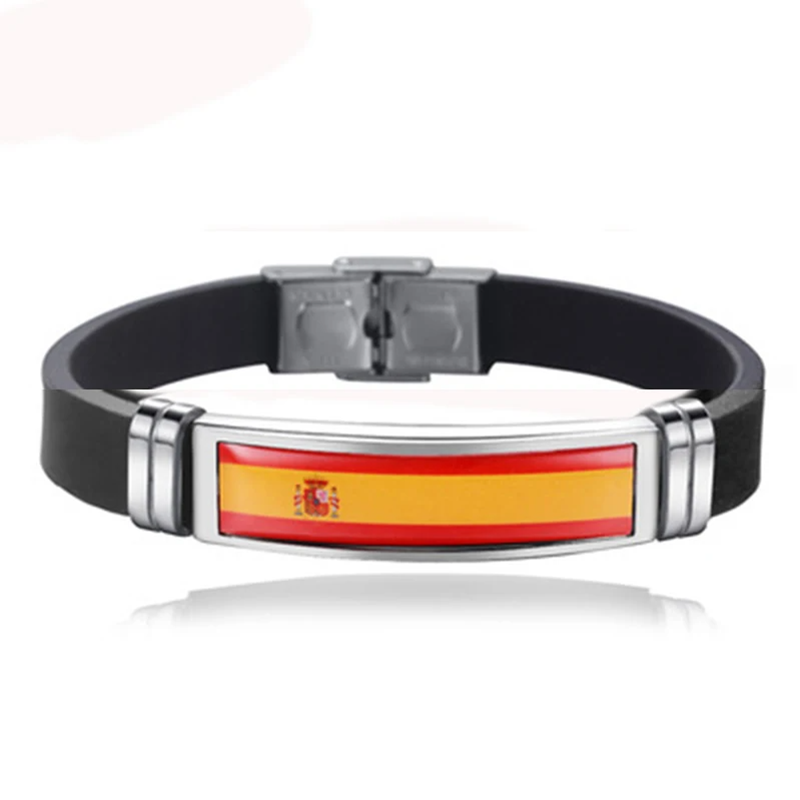 Spain Flag Leather Bracelet Fr - Home Decor Canada reseña y precio