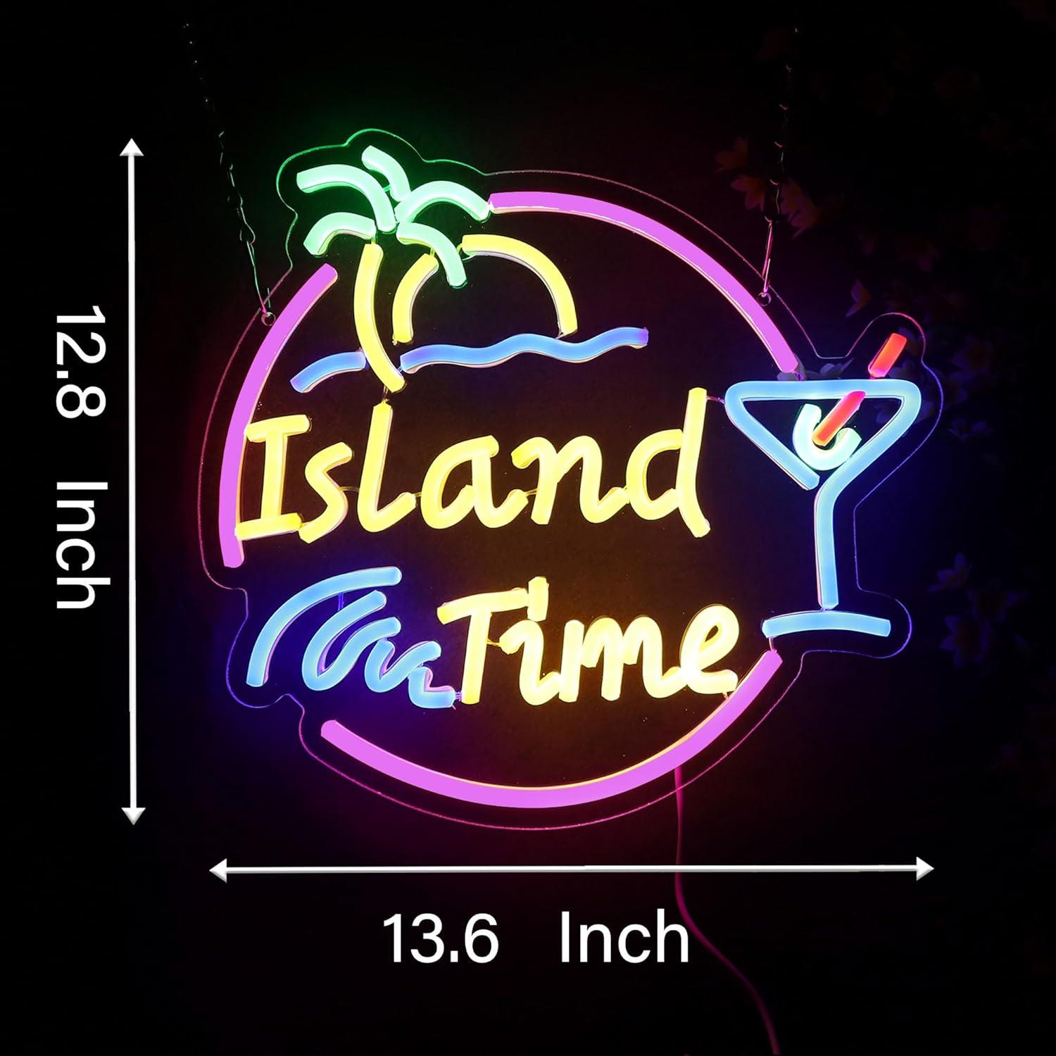 Island Time Neon Sign LED Ligh - Home Decor Lighting reseña y precio