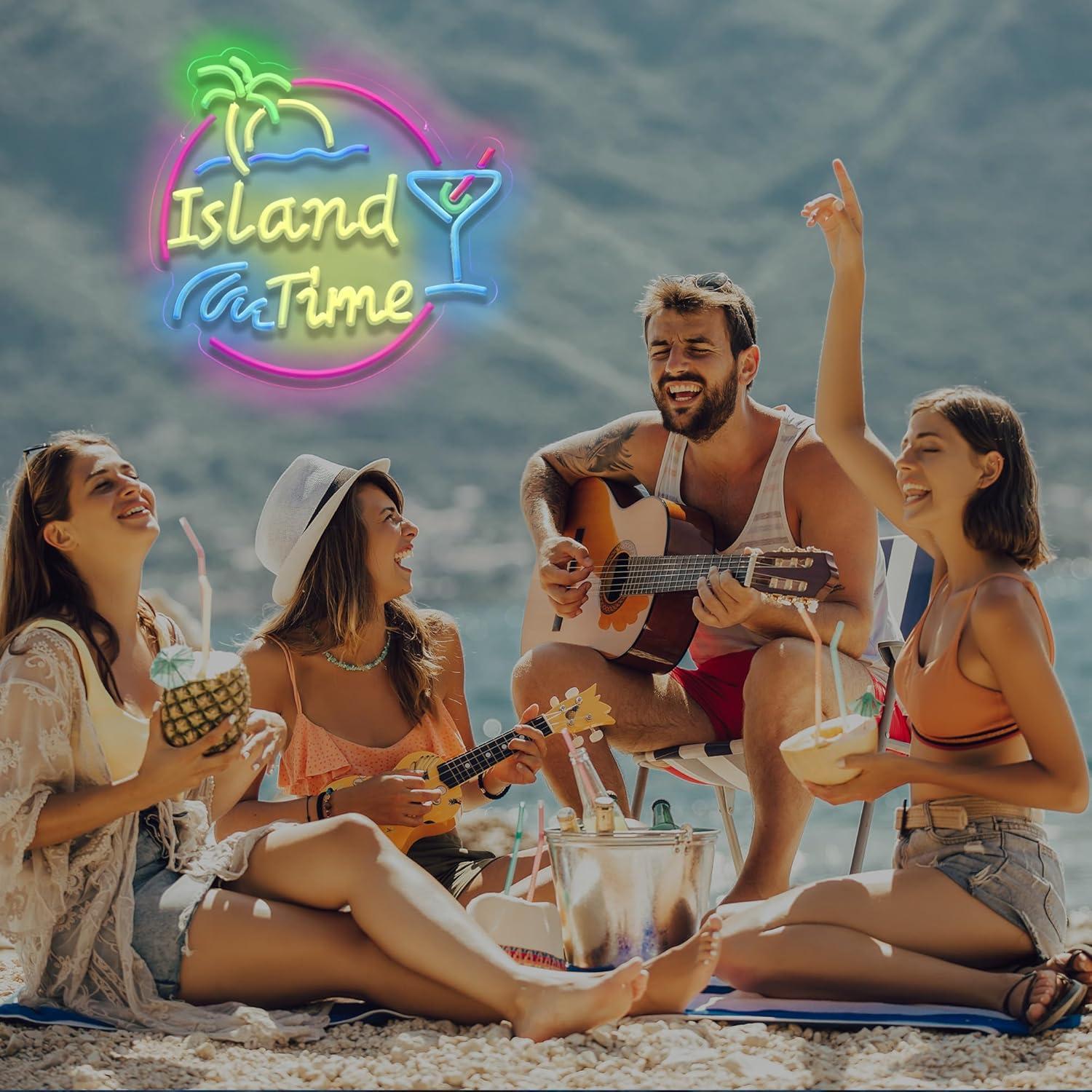 Island Time Neon Sign LED Ligh - Home Decor Lighting reseña y precio