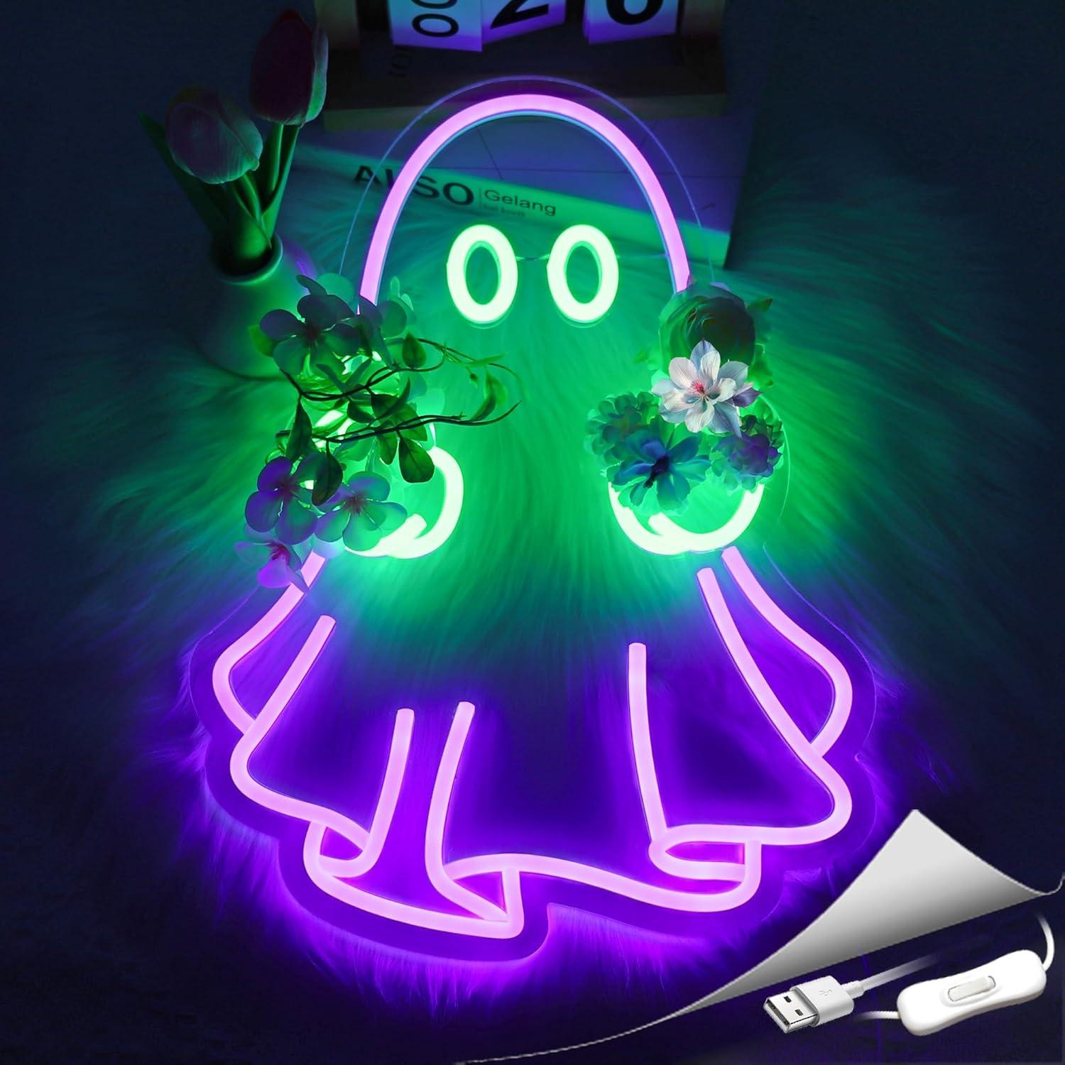 Ghost Neon Sign USB Powered LE - Home Decor Lighting reseña y precio