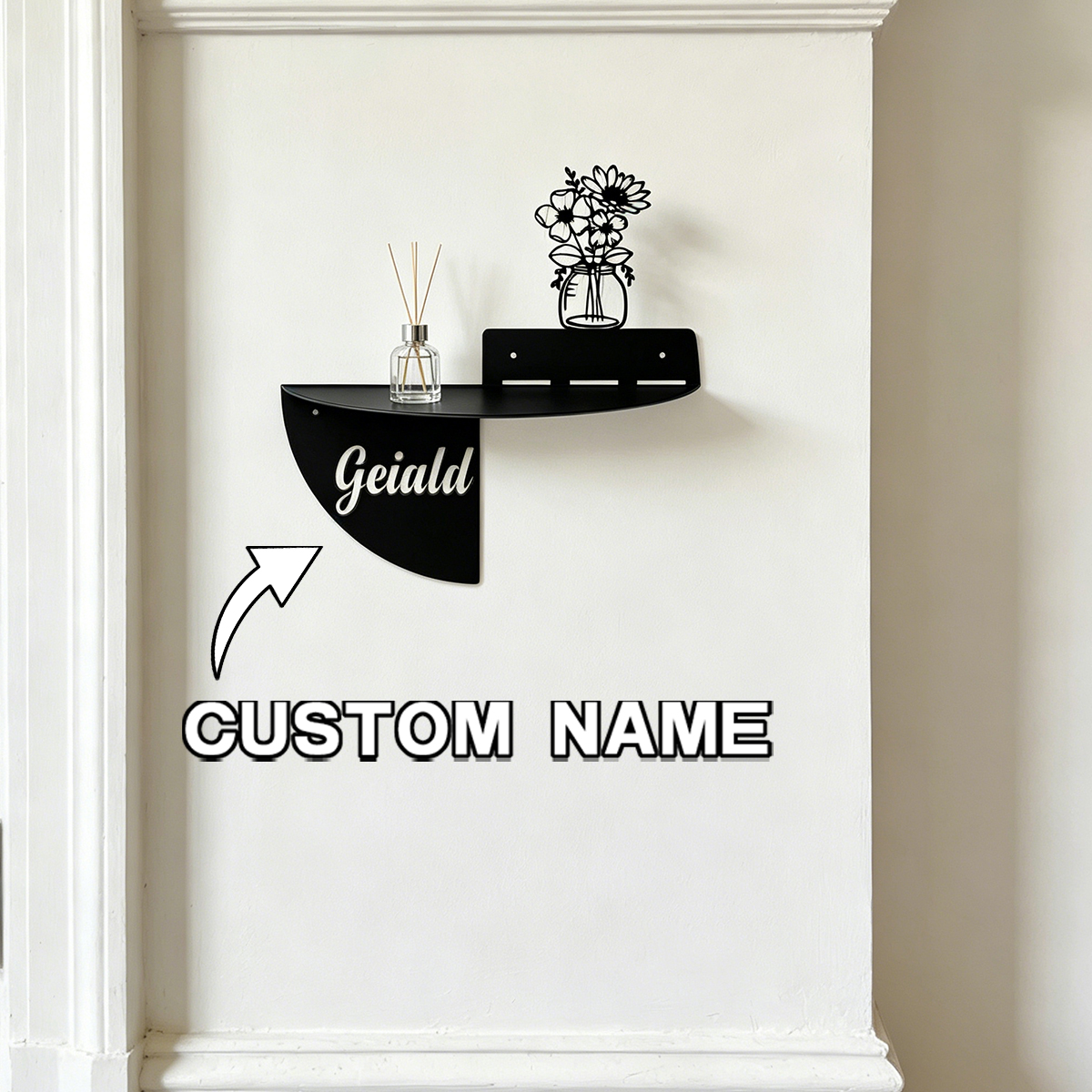 Custom Text flowers Metal Wall - Home Decor Living reseña y precio