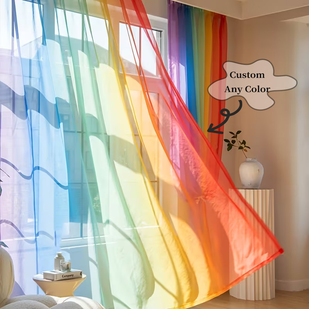 Custom 2D Flat 2pcs Sheer Curt - Home Decor Free Images reseña y precio
