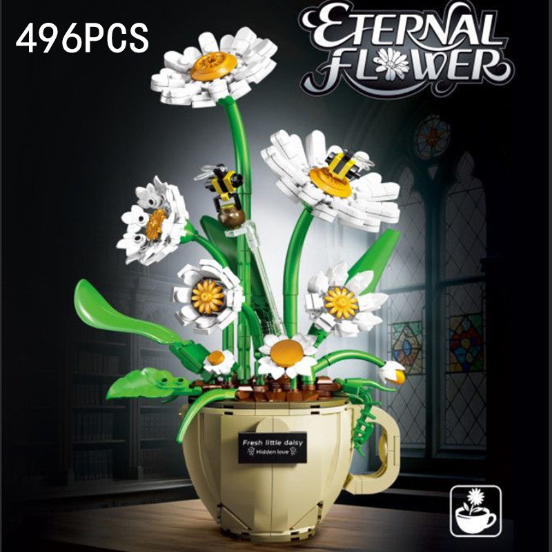 MOC Coffee Cup Flower Building - Home Decor Daisy reseña y precio