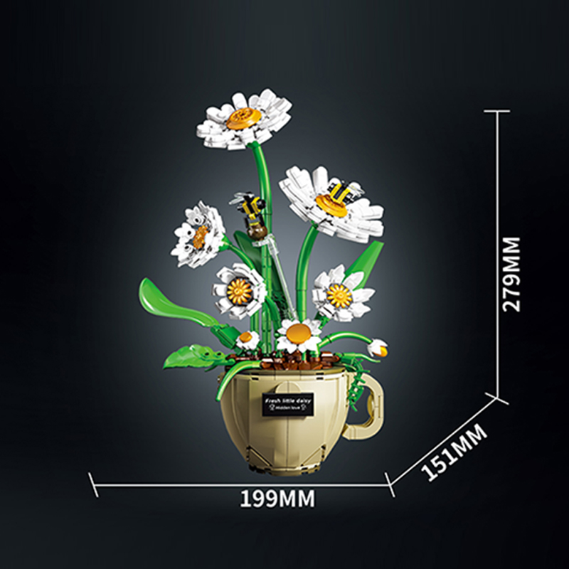 MOC Coffee Cup Flower Building - Home Decor Daisy reseña y precio