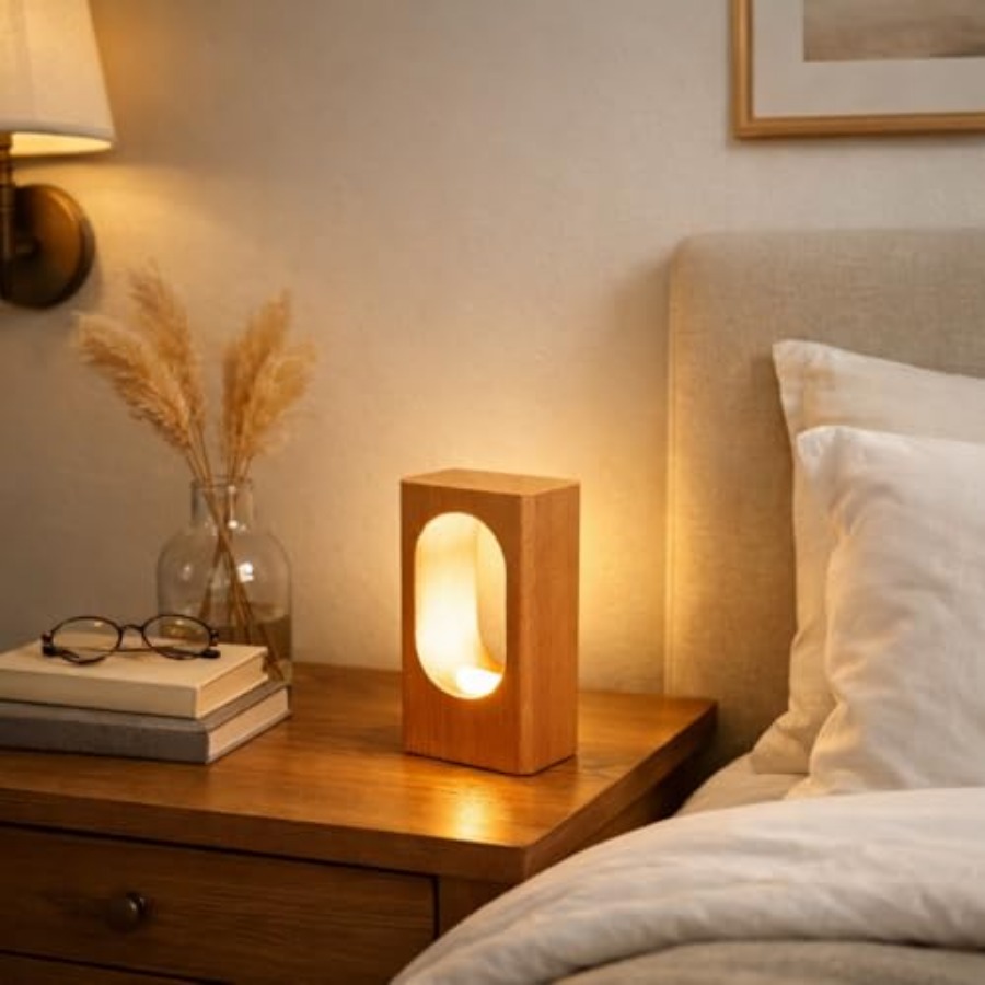 LED Wood Desk Lamp, Bedroom Be - Home Decor Lighting reseña y precio