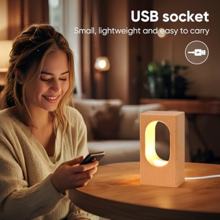 LED Wood Desk Lamp, Bedroom Be - Home Decor Lighting reseña y precio