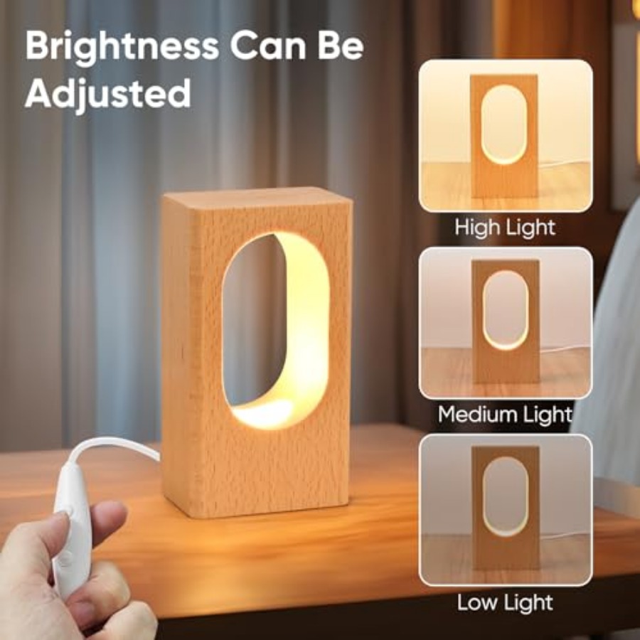 LED Wood Desk Lamp, Bedroom Be - Home Decor Lighting reseña y precio