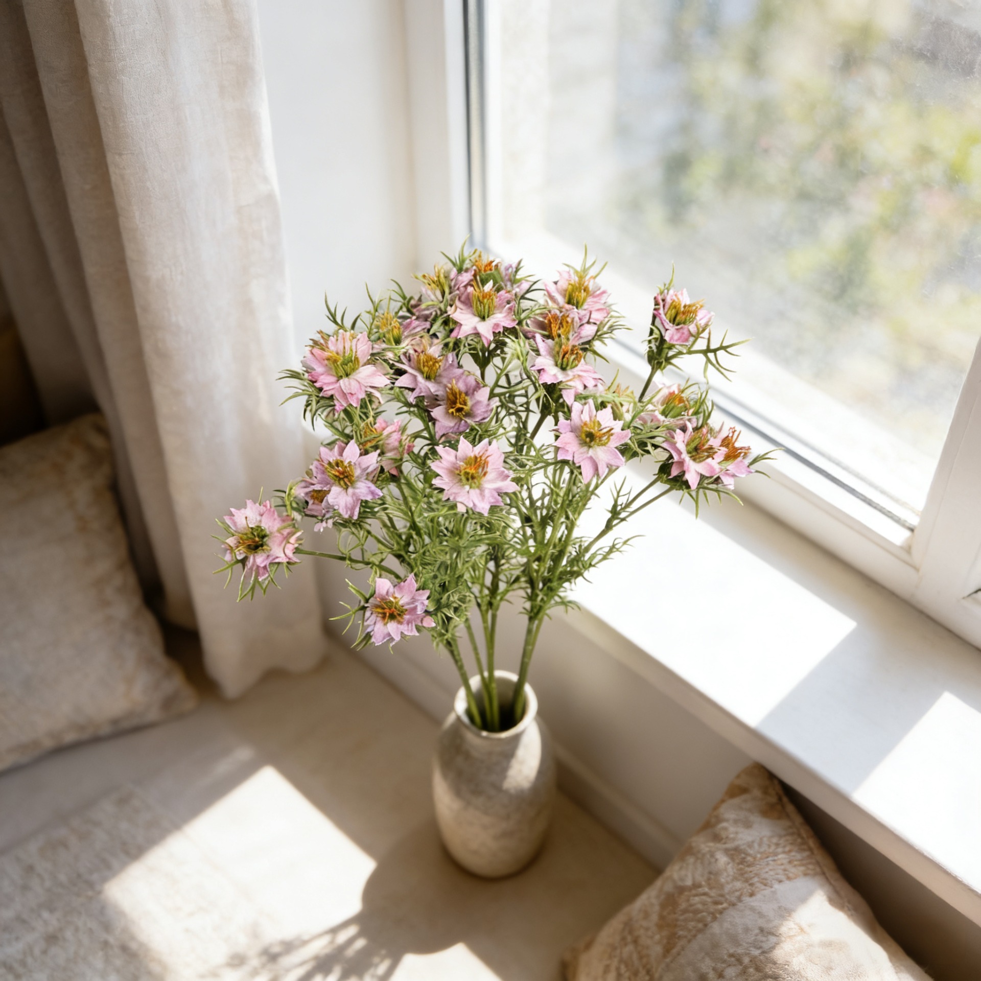 27 Inch Faux Nigella Daisy Flo - Home Decor Daisy reseña y precio