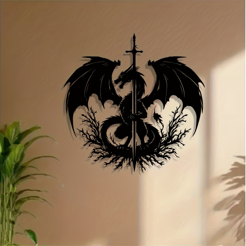 1pc Dragon Sword Metal Wall Ar - Home Decor Medieval reseña y precio