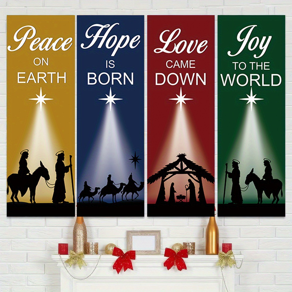 4-Piece Christmas-Themed Banne - Home Decor Locations reseña y precio