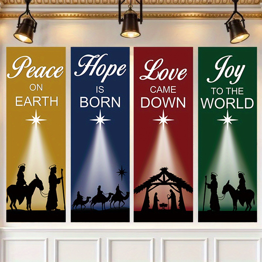 4-Piece Christmas-Themed Banne - Home Decor Locations reseña y precio