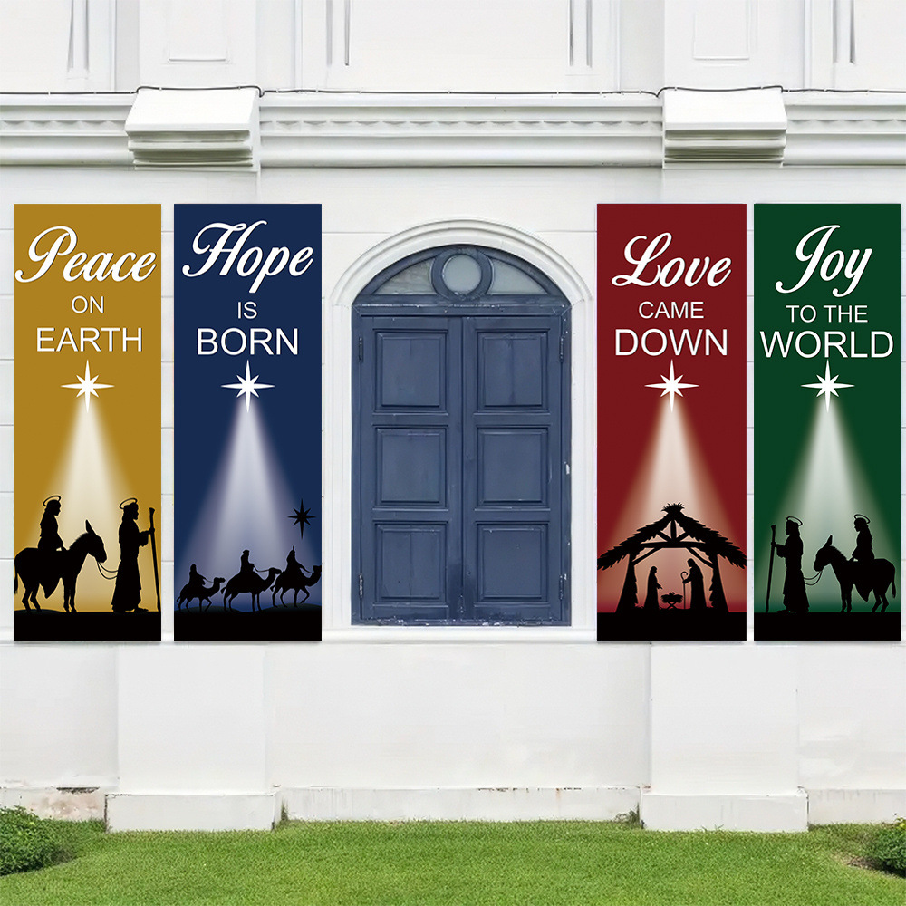 4-Piece Christmas-Themed Banne - Home Decor Locations reseña y precio