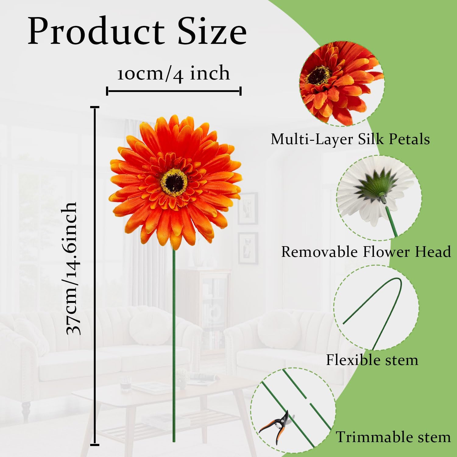 20 Pcs Artificial Gerbera Dais - Home Decor Daisy reseña y precio
