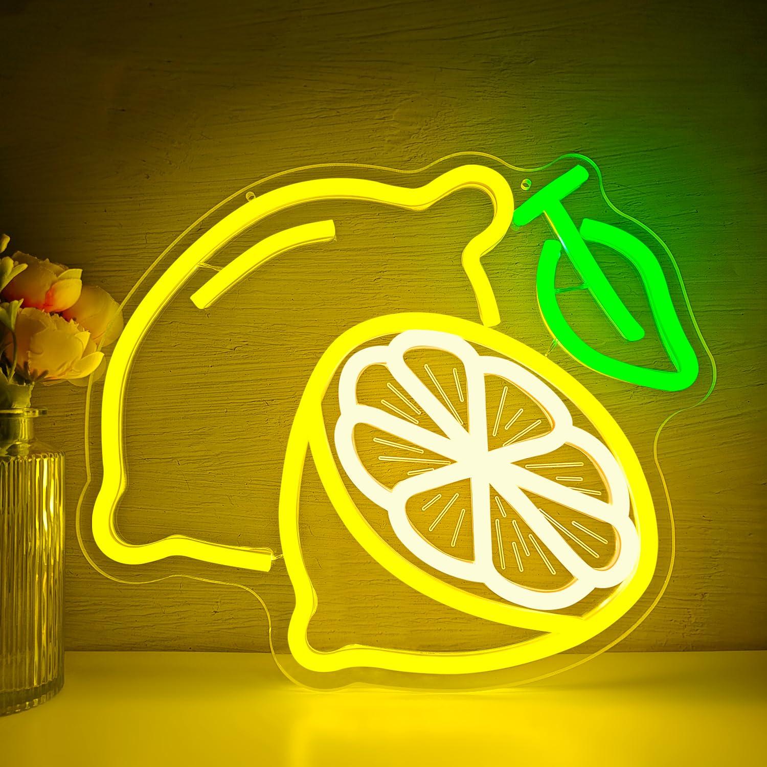 Lemon Neon Sign Dimmable LED L - Home Decor Lighting reseña y precio