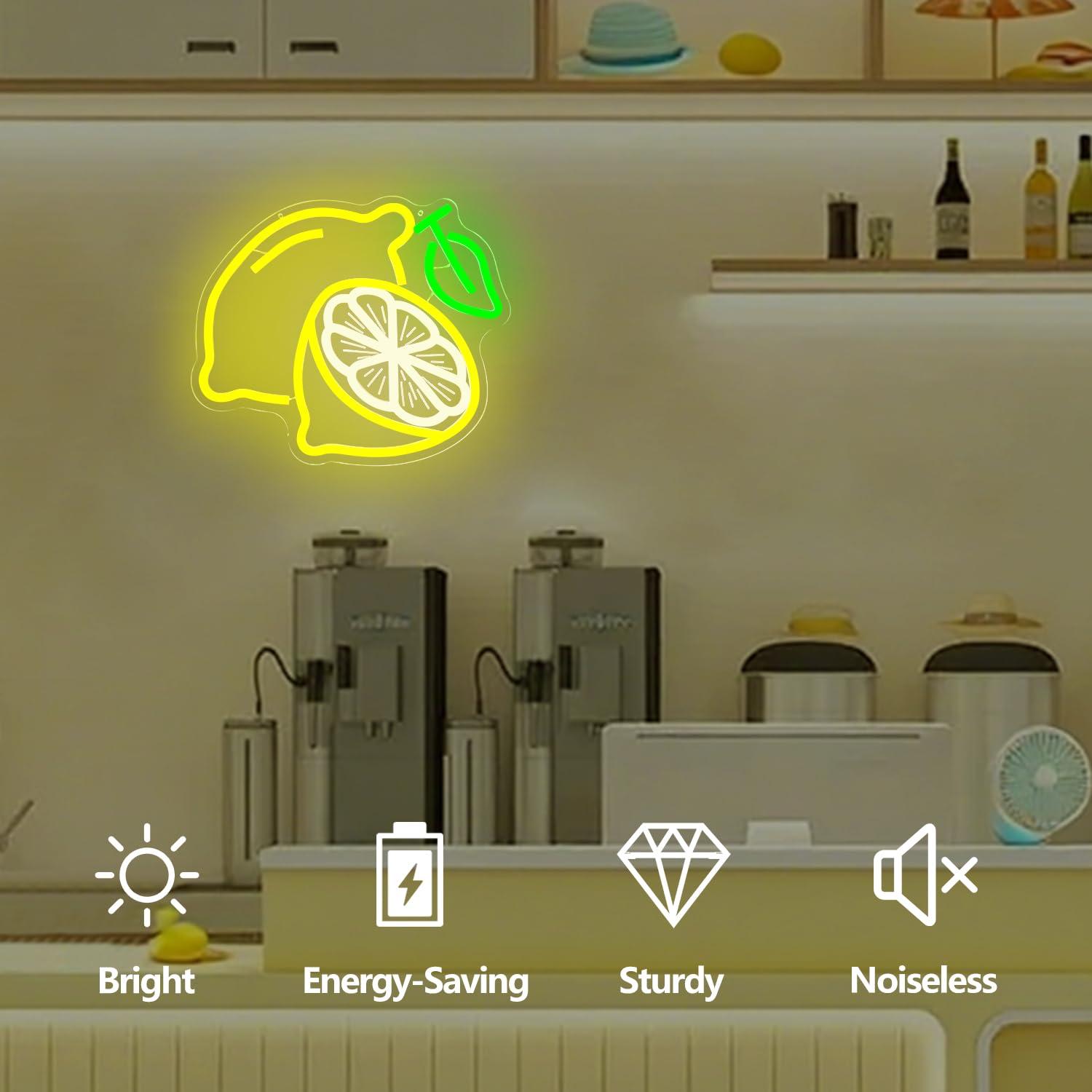 Lemon Neon Sign Dimmable LED L - Home Decor Lighting reseña y precio
