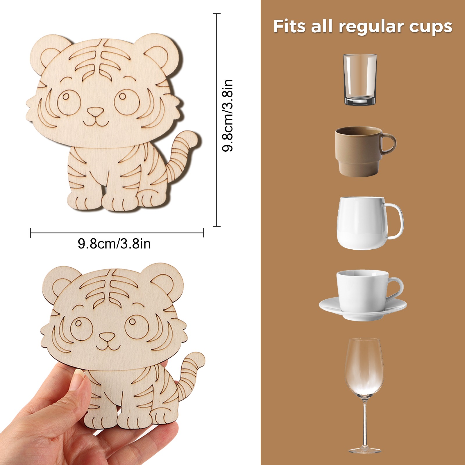 10 Pcs/set Tiger Animal Unfini - Home Decor You reseña y precio