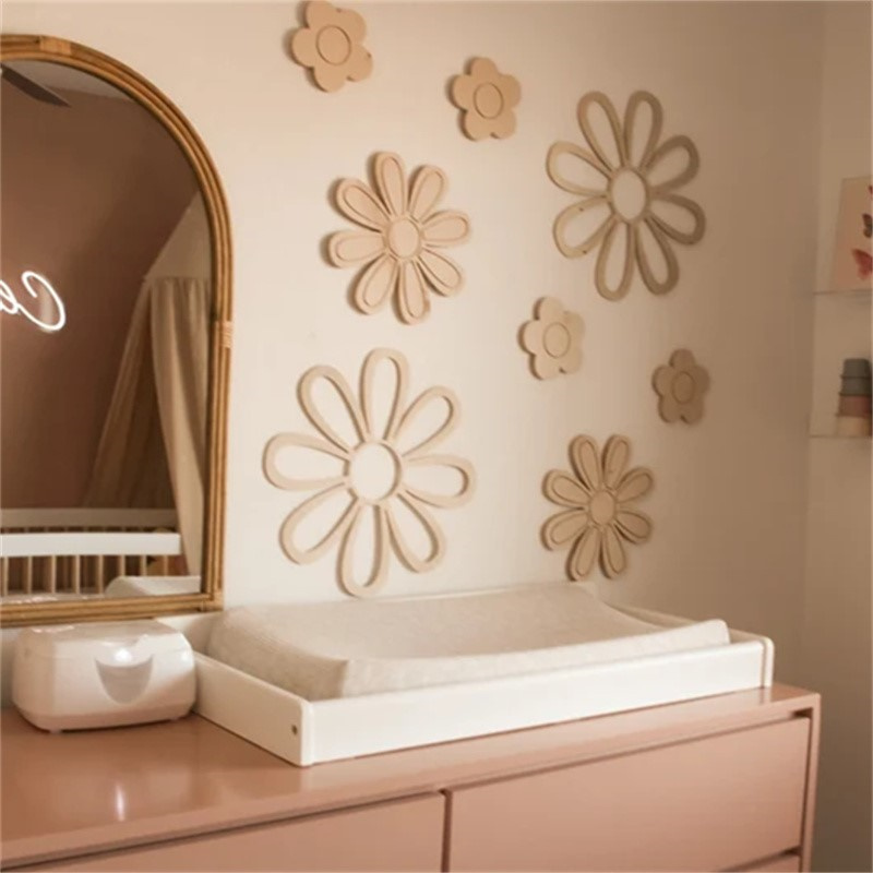 Ins Wooden Daisy Wall Flowers  - Home Decor Daisy reseña y precio