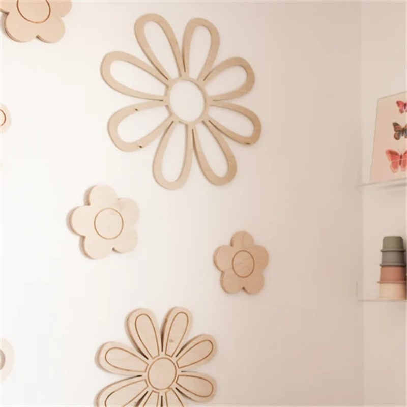 Ins Wooden Daisy Wall Flowers  - Home Decor Daisy reseña y precio
