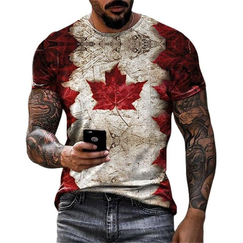 Retro Canada Flag T-shirt 3D P - Home Decor Canada reseña y precio