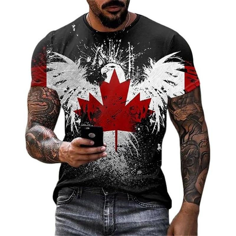 Retro Canada Flag T-shirt 3D P - Home Decor Canada reseña y precio