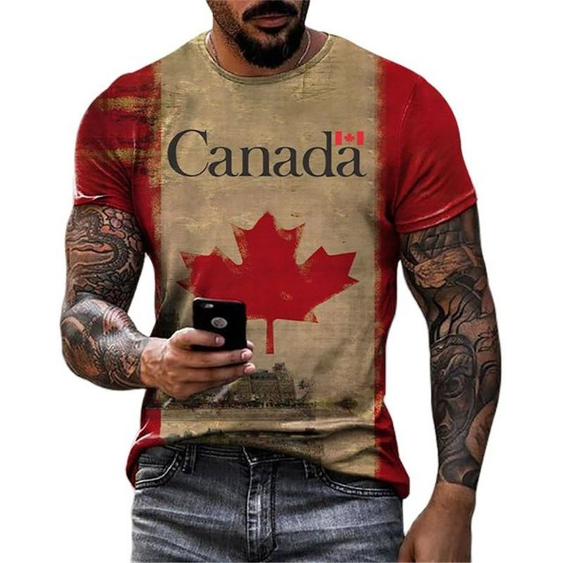 Retro Canada Flag T-shirt 3D P - Home Decor Canada reseña y precio