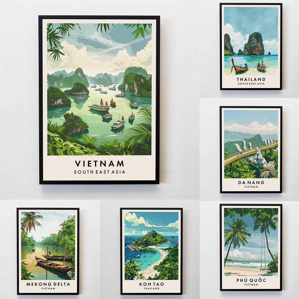 Vietnam Travel Print Wall Art  - Home Decor Vietnam reseña y precio