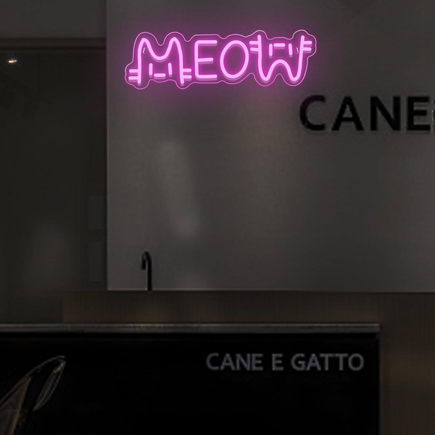 Meow Neon Sign Cat USB Powered - Home Decor Lighting reseña y precio