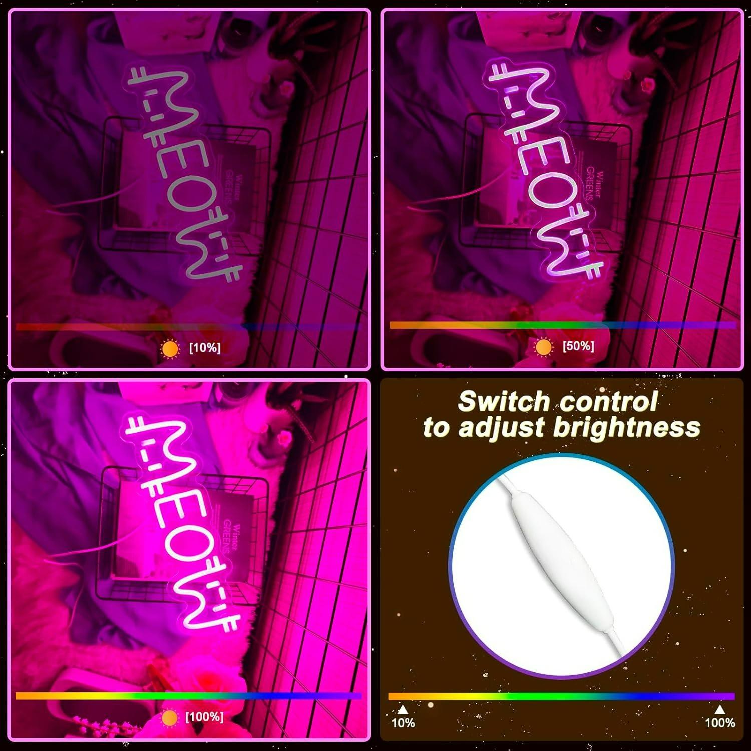 Meow Neon Sign Cat USB Powered - Home Decor Lighting reseña y precio