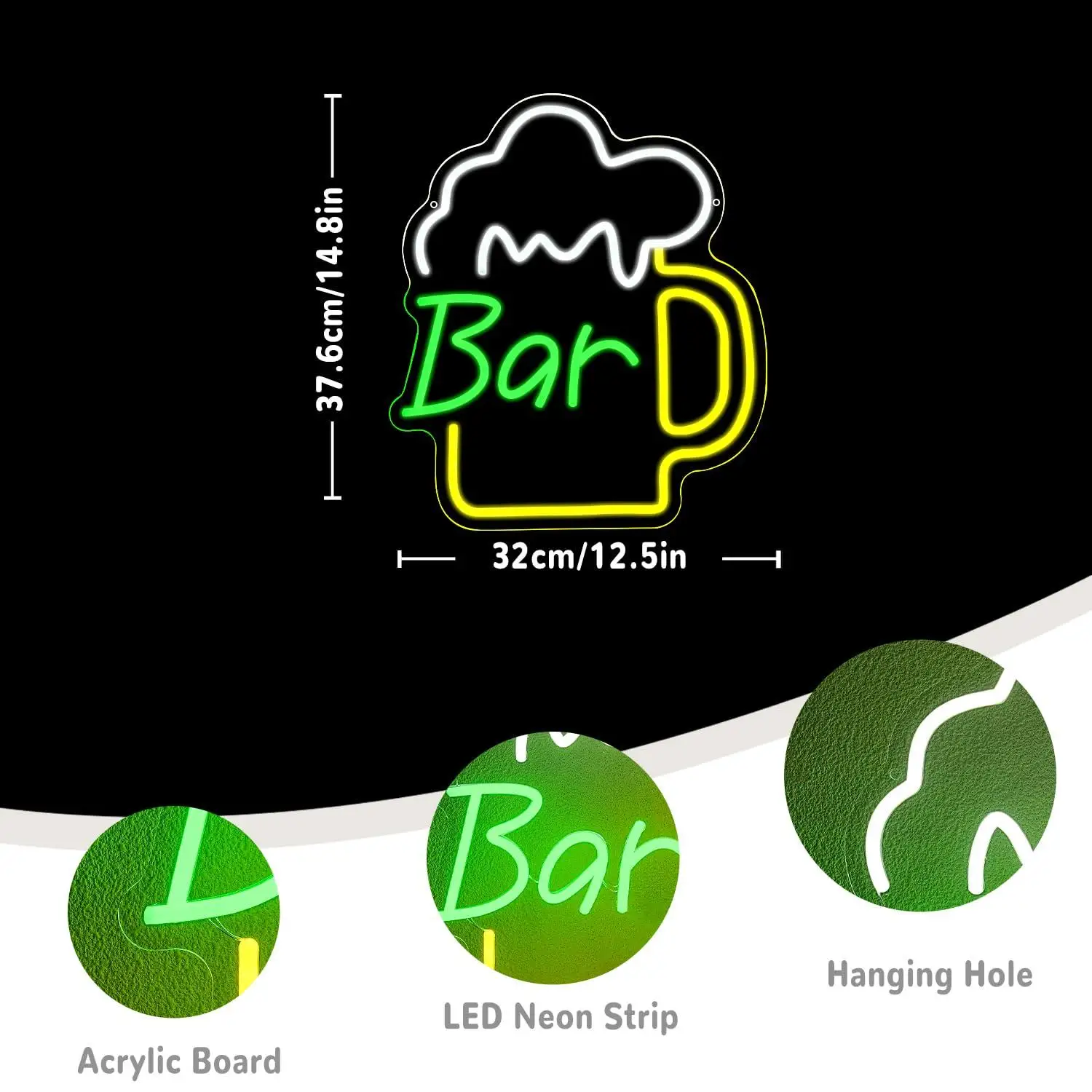 Beer Bar Neon Sign USB Dimmabl - Home Decor Lighting reseña y precio