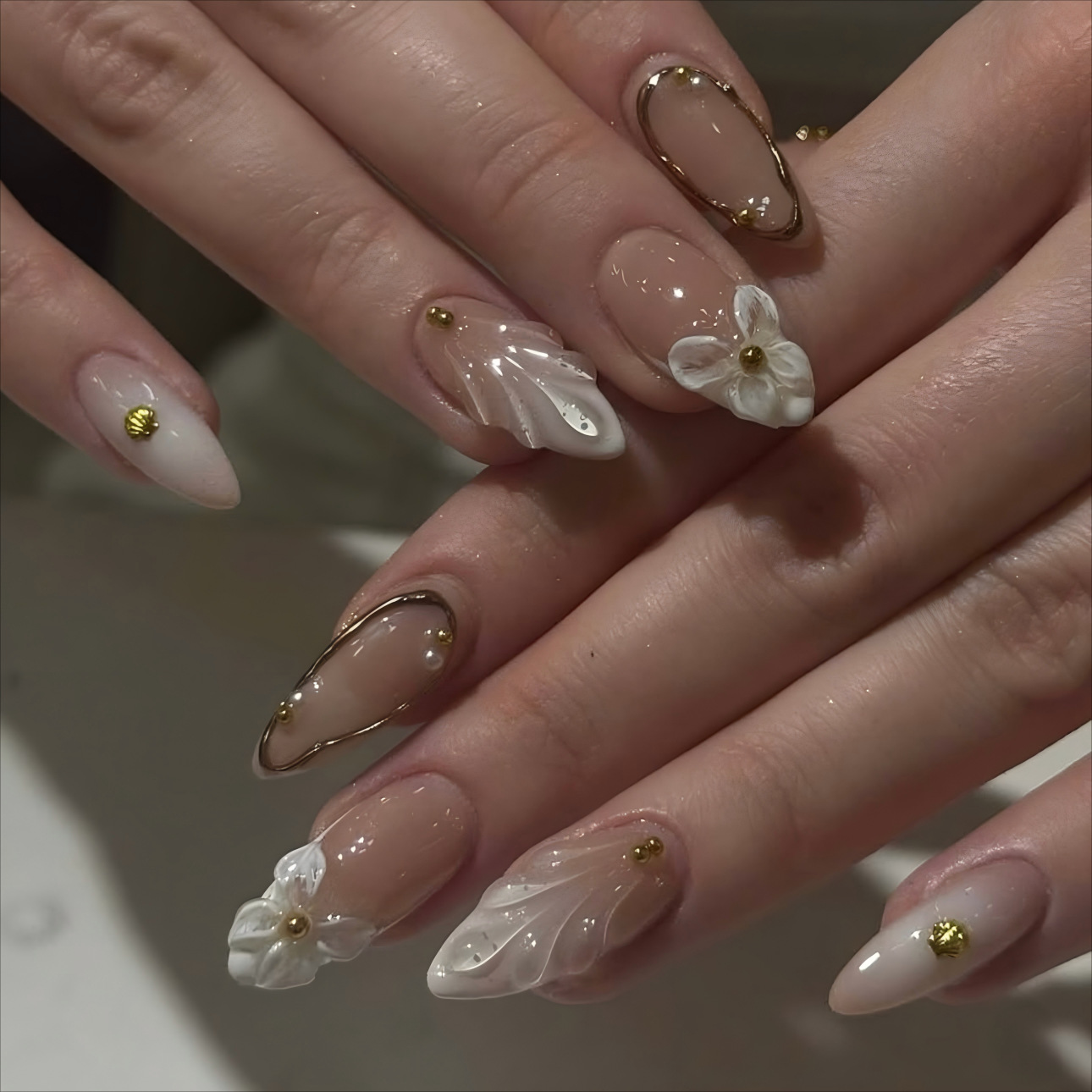 3D fake nails for women girls  - Pressed Flower Frame reseña y precio